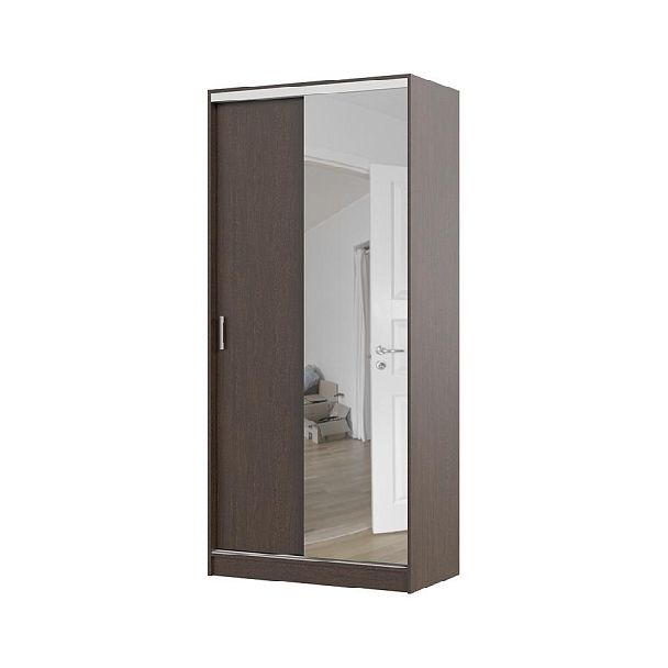 Альянс 1,0 м шкаф-купе (1000*2200*610 мм) венге/венге - Вид 1