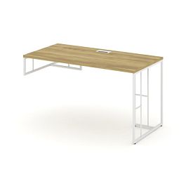 Rift Стол письменный для опорной тумбы левый RF.SPOT-013 (L) Дуб Винченцо/Металл Белый 1380*700*750 - Фото предпросмотра