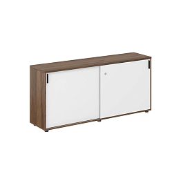 Шкаф купе 1638х400х750 низкий, с замком / корпус цвет: дуб модена, фасады: белый Сигма / Sigma - Фото предпросмотра