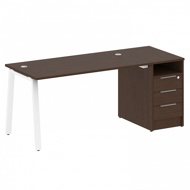 Рабочая станция "Metal System" БА.РС-СТП -1.3 венге/белый - Вид 1