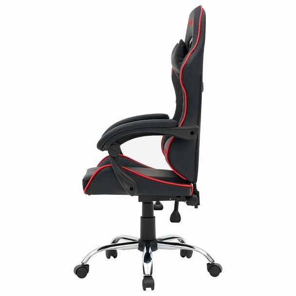 Кресло компьютерное CROMEX "Joker GM-125", две подушки, экокожа, черное/красное, 532954 - Вид 8