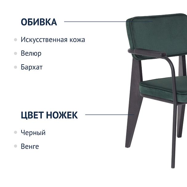 Стул Mix, зеленый велюр - Вид 7