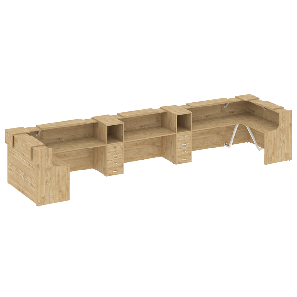 Ресепшн П-образный "Onix" O.R-K-38 тиквуд светлый - Вид 1