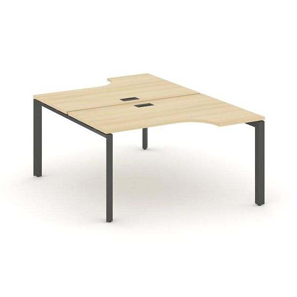 Style Project Next Рабочая станция эргономичная SN-59P.DRPA-021 Акация Лорка/Металл Антрацит/Черный Заглушка 1380*1632/1992*750 - Вид 1