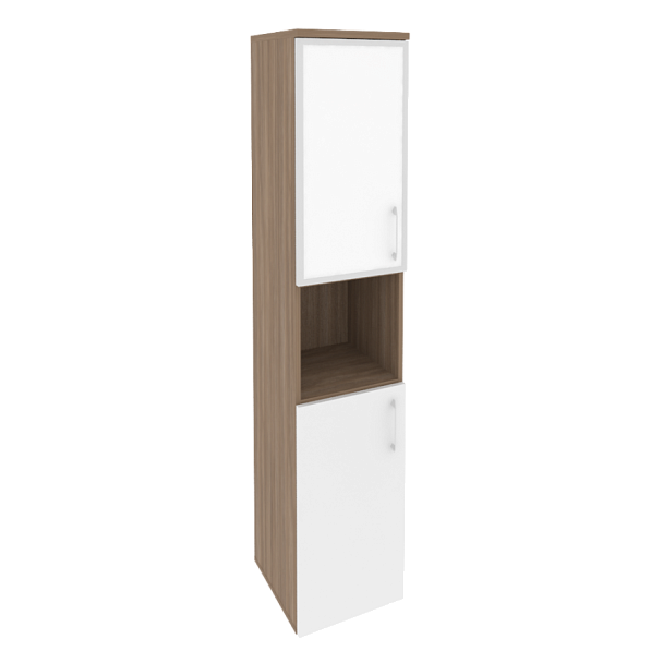 Onix Шкаф высокий узкий левый O.SU-1.4 R (L) white Дуб аризона/Белый бриллиант/Стекло white 400*420*1977 - Вид 1