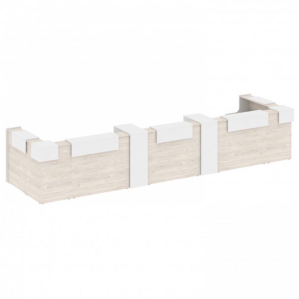 Ресепшн П-образный "Onix" O.R-K-38 денвер светлый/белый - Вид 2