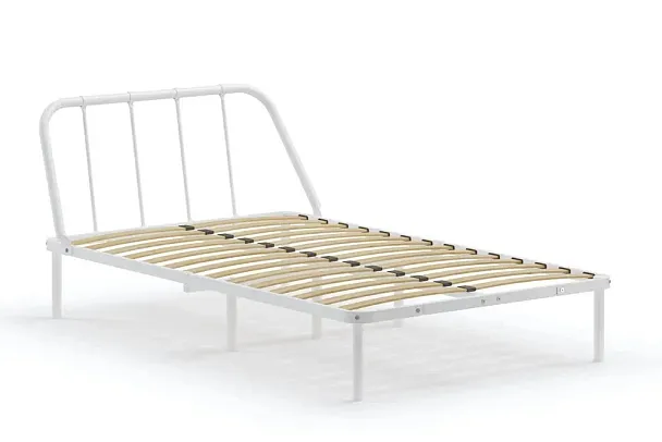 Кровать металлическая Мира 1200х2000, цвет белый - Вид 3