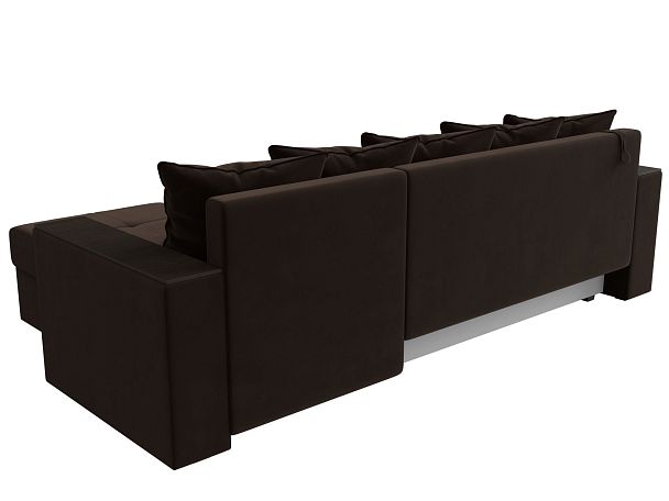 Диван угловой Дубай Лайт угол правый (полностью микровельвет коричневый) - Вид 6