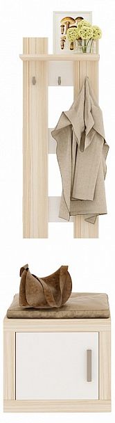 Вешалка с тумбой Toivo ТОЙ-ПР 6 Карамель/Белый - Вид 1