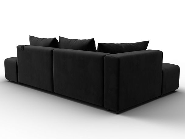 Диван угловой Лига-103 НПБ угол левый Велюр черный - Вид 5