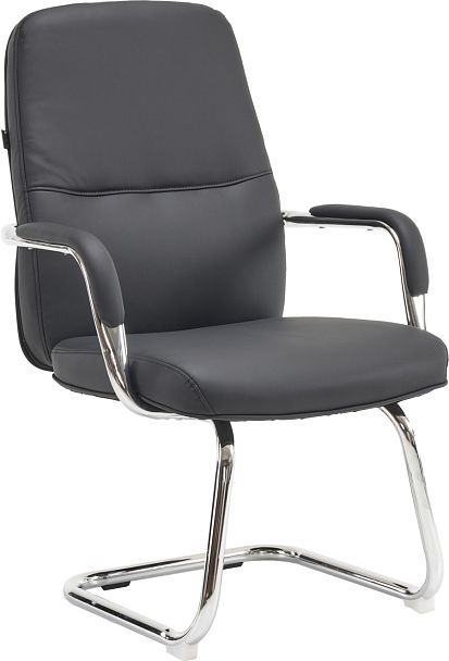 Кресло для посетителей Everprof Vesta (Веста) CF Экокожа Черный - Вид 1