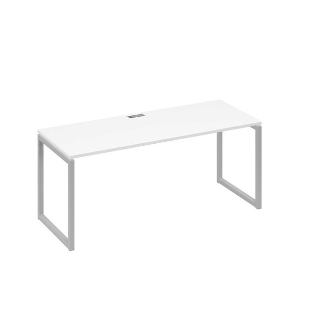 Стол письменный на металлокаркасе QUATTRO A4 А4 Б4 016 БП белый премиум / металлокаркас серый - Вид 1