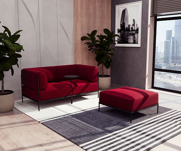 Rio Модуль без спинки РСЕ-03 Velvet Lux 14/Металл Черный 810*810*445 - Вид 6