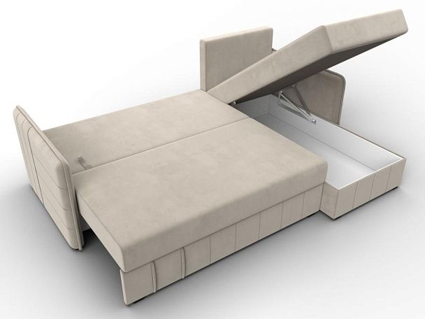 Диван угловой Слим угол универсальный Микровельвет бежевый - Вид 9