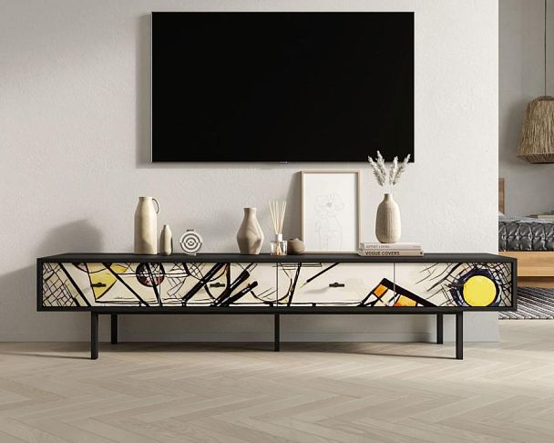 Комод с четырьмя ящиками под TV Emerson by Kandinsky арт EM06/Print_01 - Вид 5
