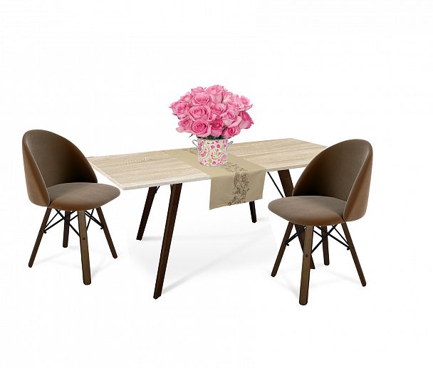 Обеденная группа Sheffilton SHT-DS136 кофейный ликер/тем.орех/черн/дуб сонома - Вид 1