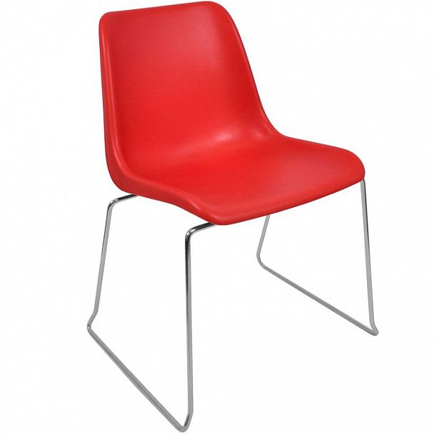 Стул Vicenza (пруток), каркас хром, красный, стопируемый - Вид 1