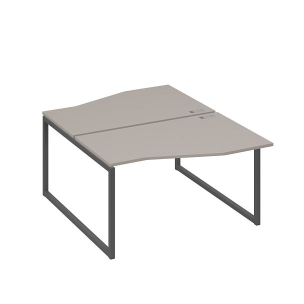 Рабочая станция столы (2х140) Техно каркас QUATTRO A4 А4 Б4 190 БП мокко премиум / металлокаркас антрацит - Вид 1