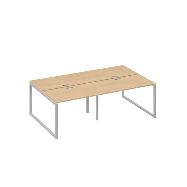 Станция на металлокаркасе QUATTRO 4х120 офисная A4 А4 Б4 173-2 БП натуральный дуб / металлокаркас серый - Вид 1