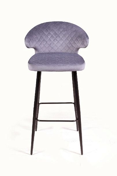 Стул барный Richard ромб, бархат серый 27 - Вид 2