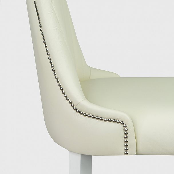 Барный стул Гарри, белый, с вертикальной отстрочкой - Вид 9