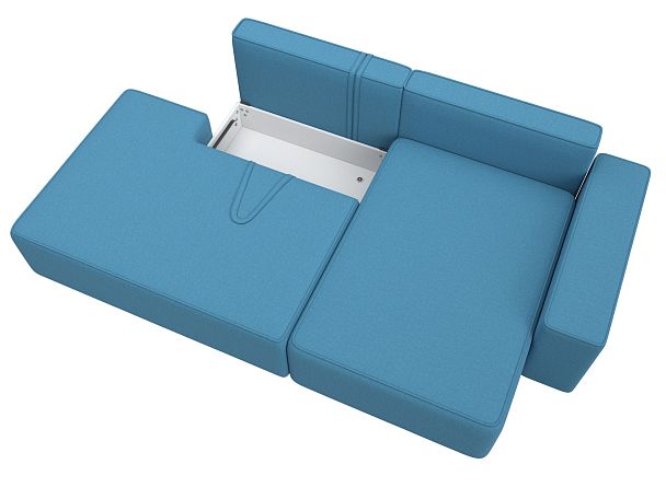 Диван угловой Лига-079 угол правый Рогожка голубой - Вид 7