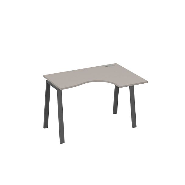 Стол эргономичный правый "Классика" на металлокаркасе TRE A4 А4 Б3 032 БП мокко премиум / металлокаркас антрацит - Вид 1