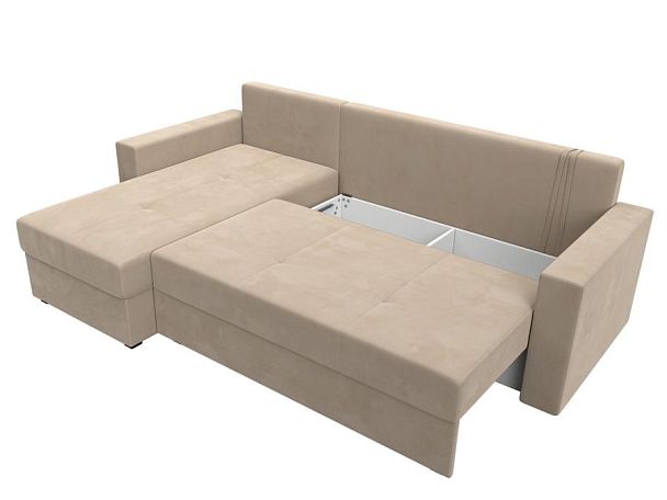 Диван угловой Верона Лайт угол левый (полностью велюр бежевый) - Вид 7