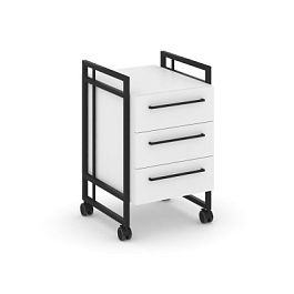 Rift Direct Тумба мобильная RF.TMR-001 Белый Бриллиант/Металл Черный 424*500*680 - Фото предпросмотра