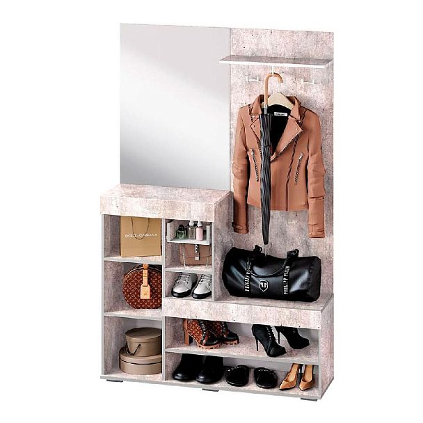 Прихожая "Инстайл" бетон/белый - Вид 2