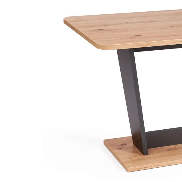 Стол обеденный раздвижной Фокс/Fox, ЛДСП, Дуб артисан/Графит - Вид 9