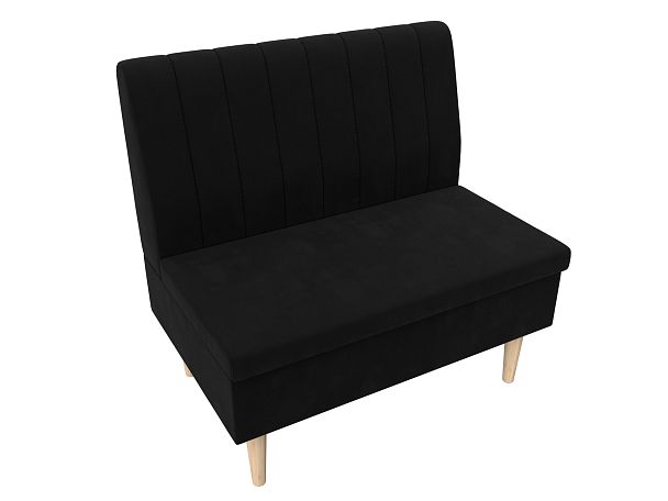 Диван прямой Мини Микровельвет черный - Вид 6