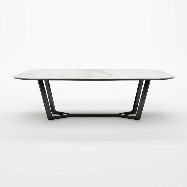 Стол овальный BENZ 180, керамика матовая, белая - Вид 2