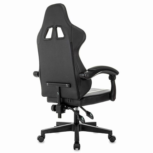 Кресло компьютерное BRABIX "Shooter GM-123", 2 подушки, экокожа, черное/белое, 533191 - Вид 6