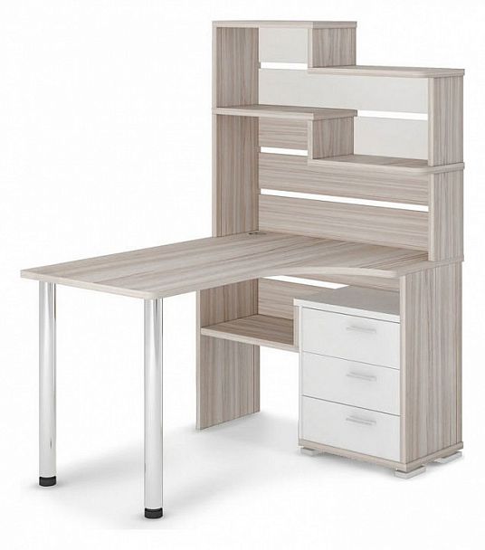 Стол компьютерный СР-132 Карамель/Белый правый - Вид 1