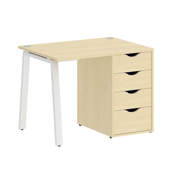 Home Office Стол письменный VR.SP-3-98.4.A Клён/Белый металл 980*720*750 - Вид 1