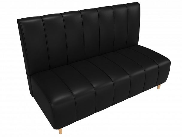 Прямой диван Ральф (полностью экокожа черная) - Вид 5