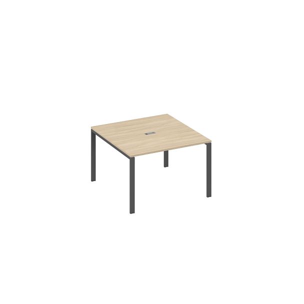 Стол 120 на металлокаркасе UNO в переговорную A4 А4 Б1 131 БП дуб скандинавский / металлокаркас антрацит - Вид 1