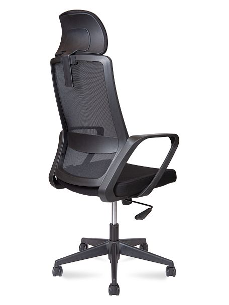 Кресло офисное / Pino black / черный пластик / черная ткань / черная сетка - Вид 4