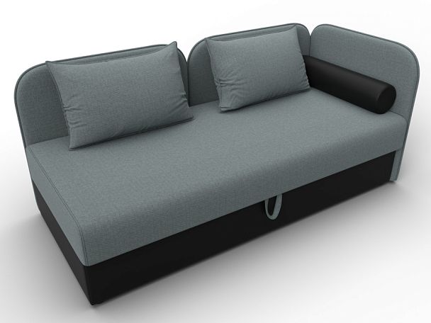 Тахта Лига-094 НПБ Рогожка/Экокожа серый - Вид 6