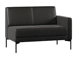 Модуль Everprof Gamma с подлокотником двухместный левый Экокожа Черный - Фото предпросмотра