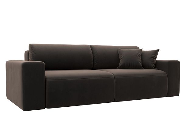 Диван прямой Лига-036 Классик Велюр коричневый - Вид 1