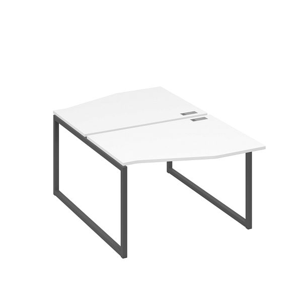 Рабочая станция каркас QUATTRO (2х120) столы Техно A4 А4 Б4 189 БП белый премиум / металлокаркас антрацит - Вид 1