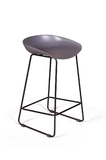 Стул полубарный Leo пластик серый - Вид 5