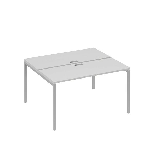 Рабочая станция на опорах DUE (2х140) A4 А4 Б2 171 БП серый / металлокаркас серый - Вид 1