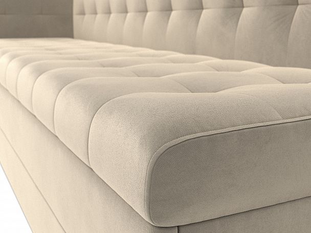 Кухонный диван Бриз с левым углом (полностью микровельвет бежевый) - Вид 4