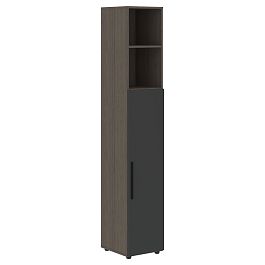Шкаф высокий узкий VHCS 40.6 Яшма черный/Дуб Сильвер 400х430х2253 VELION - Фото предпросмотра