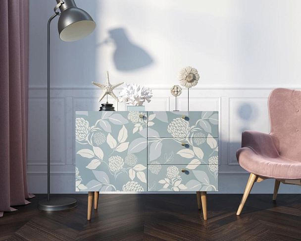 Комод Berber три ящика и дверка 39 принт арт BB34/Print_39 - Вид 5