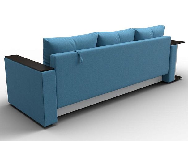 Диван прямой Атланта Лайт со столом слева Рогожка голубой - Вид 5