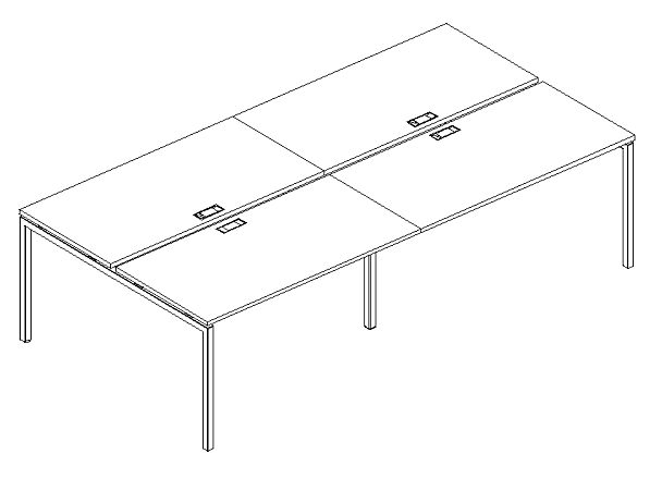 Рабочая станция на каркасе DUE (4х140) A4 А4 Б2 171-2 БП дуб скандинавский / металлокаркас белый - Вид 3